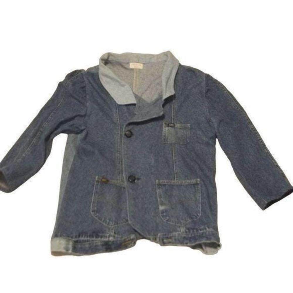 Womens Denim Jacket Blazer Blue Handmade Upcycled Vintage Jean Tailored Cut